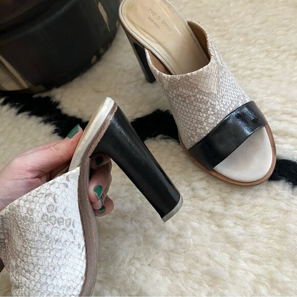 Rag & Bone Snake Embossed Leather Peep-Toe Heels - Picture 4 of 8